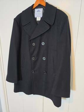 DSCP Quarterdeck Collection US Navy Wool Peacoat Black Size 44L